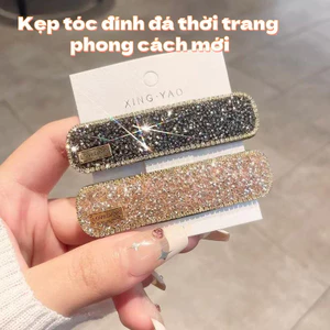 Kẹp tóc bé gái đa năng màu hồng pha lê và kim cương