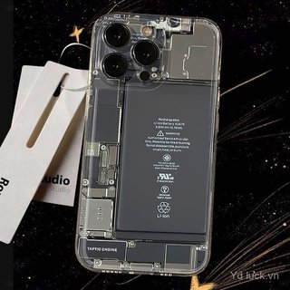 Cấu trúc mặt sau cơ khí Vỏ điện thoại trong suốt hợp thời trang độc đáo Thích hợp cho iPhone 17promax / 14promax / 16 / 13 / 15pro / 12pro / 13promax Vỏ chống sốc