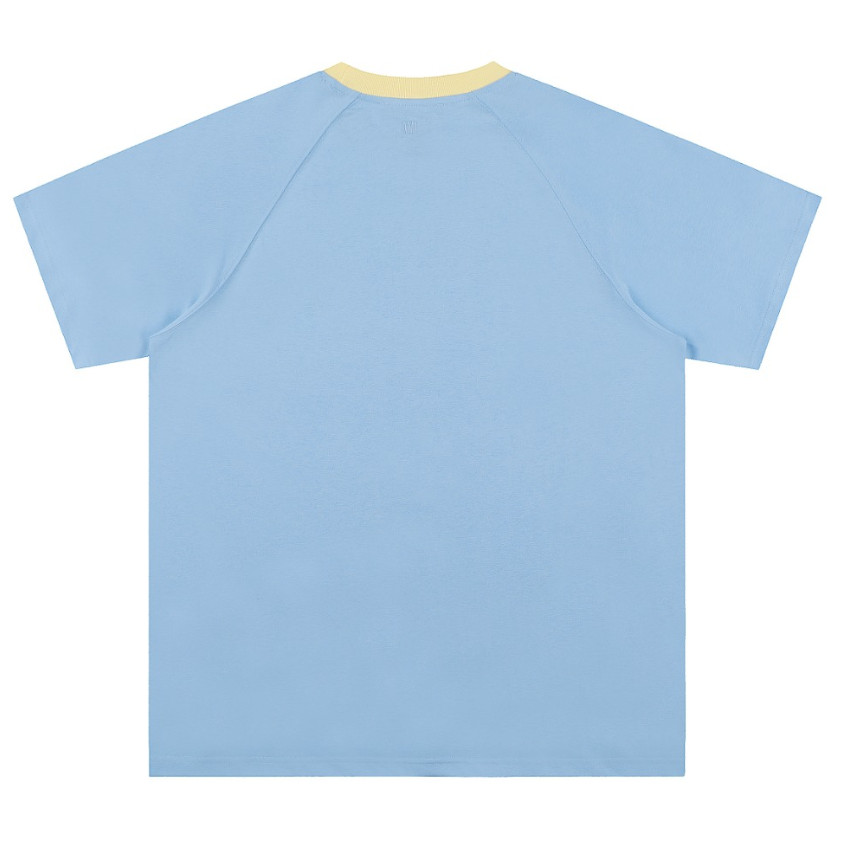 Chất Lượng Cao Xuân Hè Tình Yêu Thêu Raglan Tay Áo Thun Nữ Tay Ngắn Unisex Áo Thun Nữ Tay Ngắn