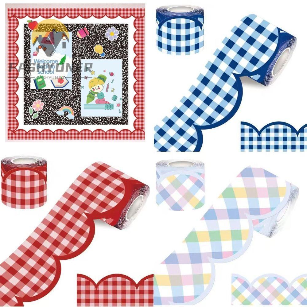 Viền bảng tin dán FASHYUNER, tự dính DIY, trang trí trường học, viền lượn sóng 10m/cuộn, sticker trang trí bảng lớp