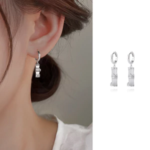 Bông tai tre đá opal nữ phong cách thời trang tối giản thiết kế độc đáo A9AY