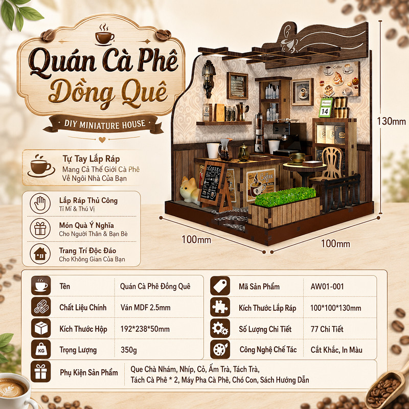 DIY-Mô Hình Nhà Gỗ 3D Lắp Ráp DIY – Bộ Kệ Sách Ma Thuật, Quà Tặng Cao Cấp, Handmade ý Nghĩa Cho Bé Trai, Bé Gái