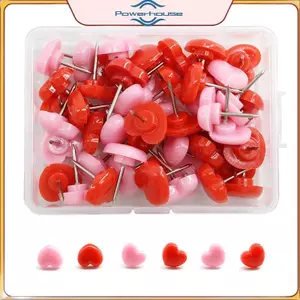POWER Ins Love Heart Shape Push Pins An toàn Màu Push Pin Cork Board Thumb Ta Wall Pins Trường Văn phòng phẩm Vật tư đóng sách văn phòng.