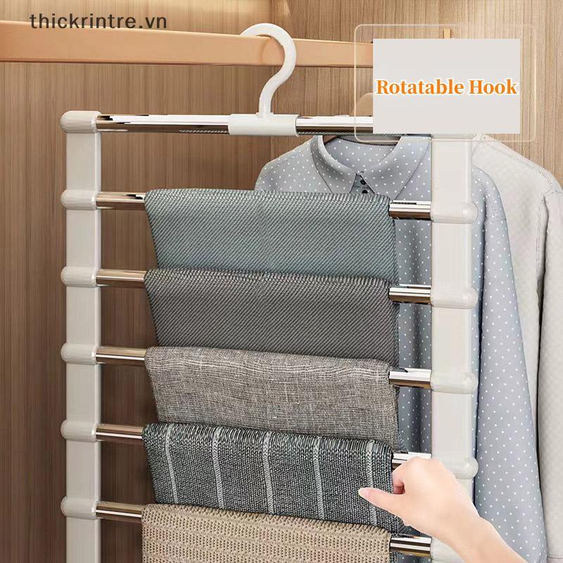 THI Móc Treo Quần Inox Gấp Gọn Tiết Kiệm Không Gian Tủ Quần Áo, Thang Treo Tổ Chức