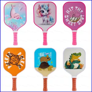 SQ3 Trẻ Em Hoạt Hình Pickleball Mái Chèo Nhẹ Chống Trượt Tay Cầm Thể Thao Ngoài Trời Giải Trí Gia Đình QS3