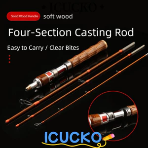 Cần câu quay ICUCKO, Cần câu đúc 4 phần UL Power, Cần câu cá bằng sợi carbon cầm tay 1,4m chất lượng cao Câu cá mùa đông băng