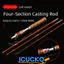 Cần câu quay ICUCKO, Cần câu đúc 4 phần UL Power, Cần câu cá bằng sợi carbon cầm tay 1,4m chất lượng cao Câu cá mùa đông băng
