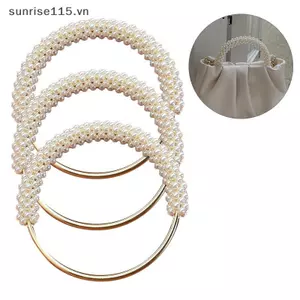 SSVN 1 Túi Tròn Ngọc Trai Tinh Tế Tay Cầm Vòng Kim Loại Bện Hạt Nhiều Màu Sắc Cho Nữ Túi Xách Khung Ví DIY Handmade Túi Phụ Kiện.