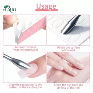 Springevenstar 5 / 10 Tờ Nail Cuticle Pusher Cát tự dính 100#180#240# Flake File Trimming Nails Pre Polishing Sandpaper Set Dụng cụ làm móng Springevenstar