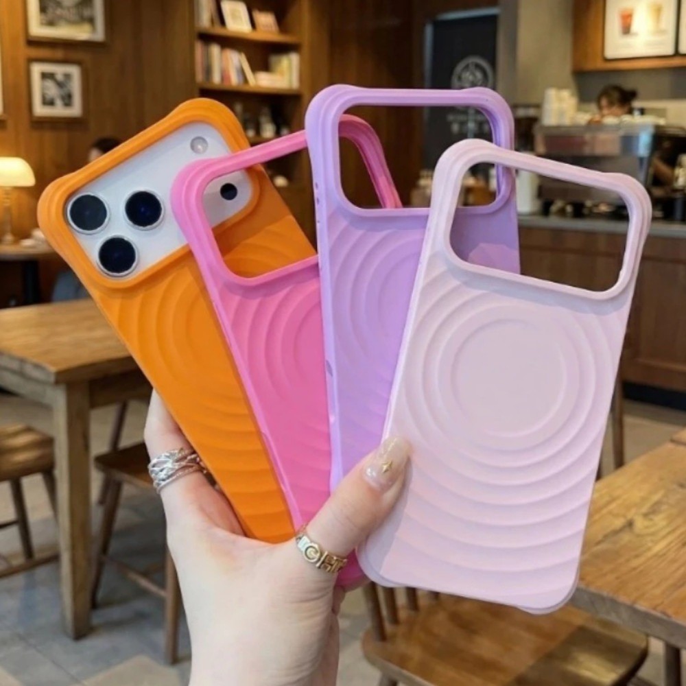 Chất Lượng Cao Roland Tím Ripple Liquid Silicone N52 Ống Điện Thoại Kỹ Thuật Số Cho IPhone 17 13 14 15 16 Pro Max Plus Cảm Biến Da