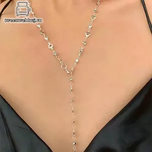 Tweeduj Thời Trang Kính Nhiều Màu Sắc Dài Hình Chữ Y Nelace Kim Loại Xương Đòn Dây Xích Vàng Bạc Màu sel Nelace Đảng Trang Sức Cơ Thể VN