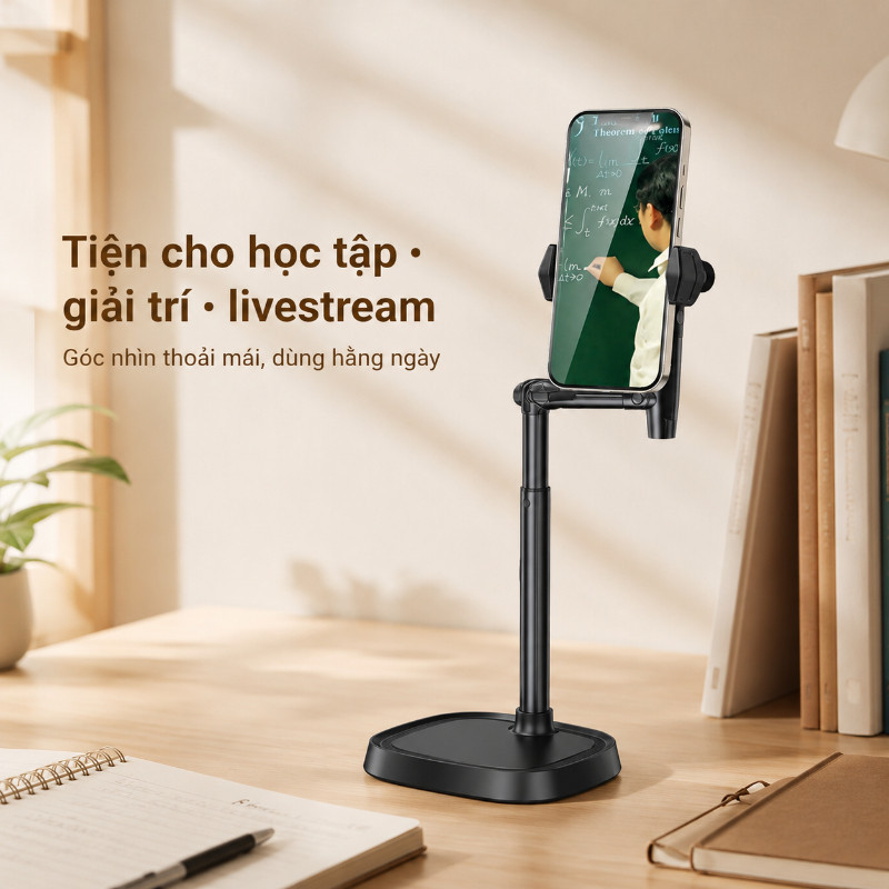 Giá đỡ điện thoại,360° Xoay,tùy chỉnh cao độ, góc quay,Chất liệu hợp kim nhôm,lý tưởng để quay video và phát trực tiếp