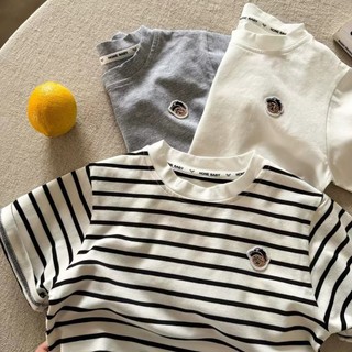 Bé Trai Mùa Hè Cotton Nguyên Chất Thoải Mái Thoáng Khí Hoạt Hình Gấu 1 Áo Thun Tay Ngắn Trẻ Em Dễ Thương Vui Nhộn Nhỏ Dễ Thương Nửa Tay Top
