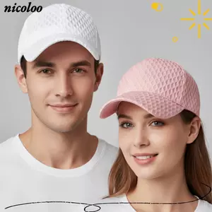 Mũ bóng chày NICOLOO, Mũ Snapback lưới thoáng khí, Mũ chống nắng chống tia cực tím thời trang rỗng màu trơn