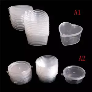 10 Cái / lốc Nhựa Màu Nhựa Hộp Đựng Trong Suốt Keo Putty Bọt Bóng Hộp Bảo Quản Slime Bảo Quản Đẹp