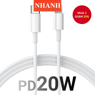 55Cáp sạc nhanh PD 20W Cáp sạc 1M Type-C cho IP 7plus x xsmax 11 12 13 14 pro max promax plus