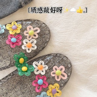 Trong Suốt Trong Suốt Đế Bằng Giày 2025 Pha Lê Pha Lê Giày Sandal Bên Ngoài Đế Mềm Dép Nửa Trượt Baotou Nữ