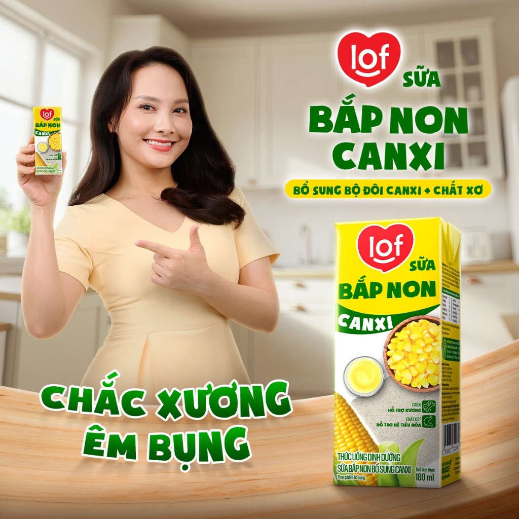 Sữa bắp non canxi LOF thùng 24 hộp x 180ml