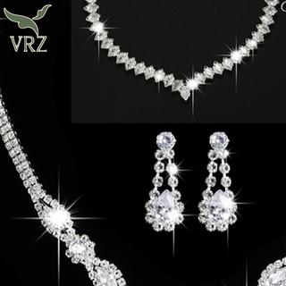 VRZ Nữ Thời Trang Móng Vuốt Dây Xích Cutout Nelace Bông Tai Bộ Trang Sức Cô Dâu Trang Sức Trang Sức Tiệc Cưới Ngày Lễ Quà Tặng HOT