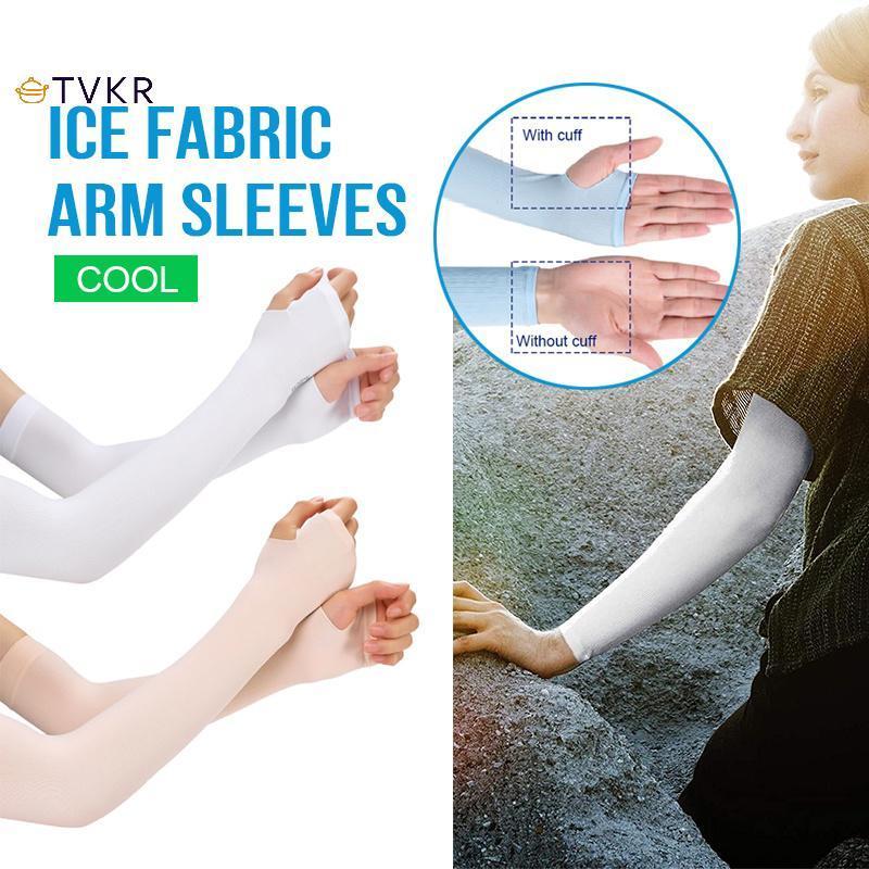 TVKR Mùa Hè Băng Lụa Dài Tay Chống Nắng Bao Tay Nam Nữ Vòng Tay Mới Thoáng Mát Tay Chống Tia UV Đi Xe Đạp Tay Áo Ngón OIK