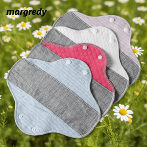 MARGREDY Vải kinh nguyệt Vệ sinh, Tã người lớn có thể tái sử dụng mềm mại chống trượt, Quần lót Cotton có thể giặt được Người cao tuổi Ngăn ngừa rò rỉ nước tiểu Kinh nguyệt thấm hút hàng tháng