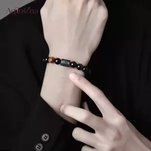AqToCna Đá Tự Nhiên Hình Hổ Mắt Hạt Tròn 12 Chòm Sao Vòng Tay Dành Cho Nam Nữ Tinh Thần Chữa Bệnh Quà Tặng AqToCna