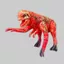 Khủng long đỏ Tyrannosaurus Rex Công viên kỷ Jura Khủng long cao su mềm Chiều dài 22cm