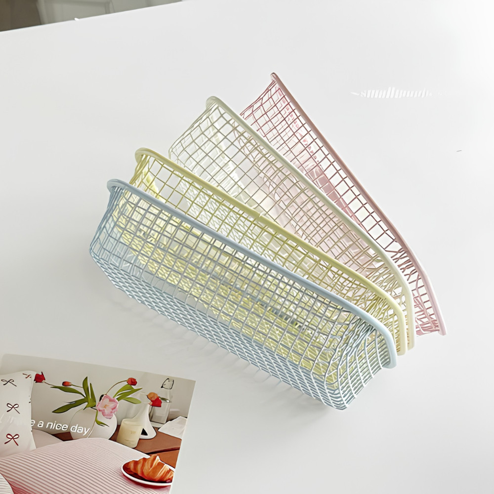 Rổ Sắt Mini Để Bàn HomeMate Đa Năng, Giỏ Lưới Đựng Bút, Cọ Makeup, Mỹ Phẩm, Đồ Trang Trí Phong Cách Hàn Quốc