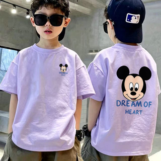 Áo thun trẻ em in Mickey cổ điển hot trend, vải thoáng khí phù hợp đi dã ngoại cuối tuần