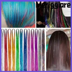 Phần mở rộng tóc MERIGGIARE Tinsel, Tinsel tóc bện cổ tích, Màu sáng bóng nổi bật Bộ tóc giả để sử dụng hàng ngày Tiệc Giáng sinh