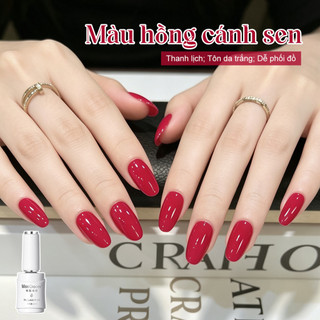 Miss Gooey Sơn móng tay gel màu đỏ hồng xu hướng mùa hè mới năm 2026 kiểu vẽ móng nghệ thuật màu đỏ thanh long tôn dáng và thời thượng.