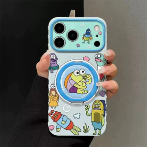 Ốp lưng iPhone cá hề có đế xoay và trái tim ở cạnh bên iP - 11/12/13/14/15/16/17/Plus/Air/Pro/Max