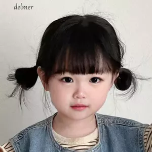 DELMER 3D Air Bangs Tóc Giả Đảng Lông Tơ Tự Nhiên Nâu Hàng Ngày Tổng Hợp Mềm Đen Chất Lượng Cao Tập Đi Neat Bang