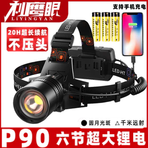P70 Đèn Pha LED Có Thể Đeo Được Zoom Đèn Pha Câu Cá Tuổi Thọ Pin Dài Cảm Biến Ánh Sáng Mạnh Đèn Tìm Kiếm