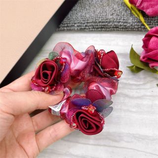 POYFOX Ren Tóc Scrunchies, Nhẫn Tóc Ruột Lớn Sáng Tạo Thanh Lịch, Dây Đầu Độ Đàn Hồi Cao Thoải Mái Mặc 3 Bó Hoa Dây Cao Su Nữ Sử Dụng