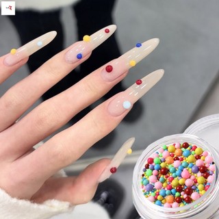 Hạt móng tay nhựa màu Dopamine Macaron Kích thước hỗn hợp để làm móng tay mùa hè