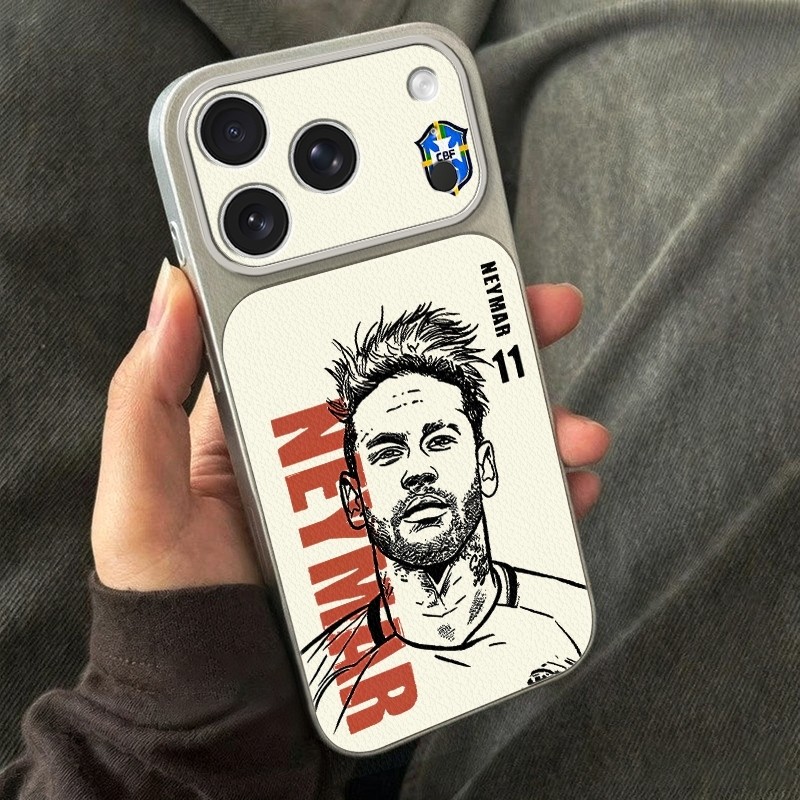 Ốp lưng da giả Neymar, chống va đập được giới trẻ yêu thích Bảo Vệ Camera Cấp iPhone 17/16/15/14/13/12/11/X/XS M