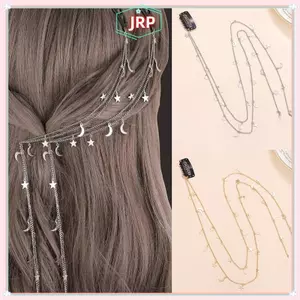 JRP 2 Chiếc Mặt Trăng Sao Bện Dây Xích Tóc Siêu Cổ Tích Mũ Thích Hợp Cho Nữ Và Bé Gái Phụ Kiện Tóc Hàng Ngày Quà Tặng JRP