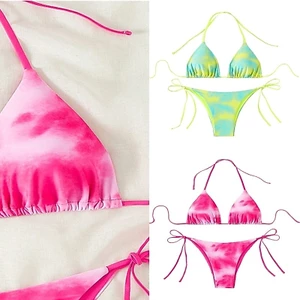 Treeling Tie Dye Bộ đồ tắm dành cho nữ Hai chiếc Đồ bơi xẻ đôi Đồ bơi đẩy lên Đồ bơi