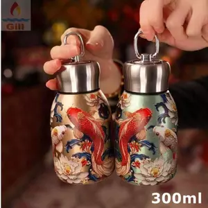Bình Nước GILL, Cốc Cách Nhiệt Di Động Chống Rò Rỉ, Thép Không Gỉ 316 Bền 300ml Cốc Cà Phê Thể Thao