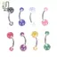 Bộ 8 cái nút nhẫn barbell rốn bụng, đầy màu sắc và lấp lánh