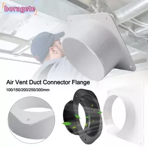 Bộ chuyển đổi ống thông hơi BORAGETE Đầu nối mặt bích, Công cụ ống dẫn Dễ dàng lắp đặt Giao diện mặt bích vuông đến mặt bích tròn, Hệ thống khí thải nối ống xả treo tường bằng nhựa di động