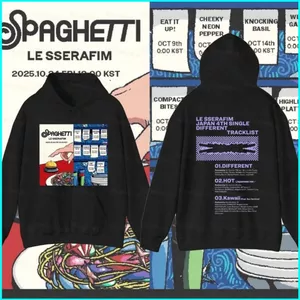 SY3 LE SSERAFIM album mới SPAGHETTI KIM CHAEWON HUH YUNJIN Áo Hoodie KPOP Áo dài tay YS3