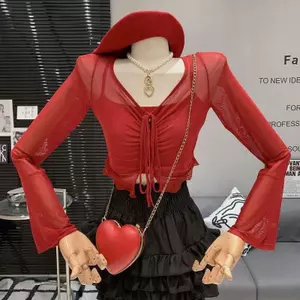 Áo len Cardigan cổ dây cổ tròn ngọt ngào mùa hè Sweet Girl