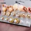 KUZHEN 9 Đôi / bộ Nữ Pha Lê Ngọc Trai Hoa Tai Bông Tai Trang Sức Thanh Lịch Quà Tặng HOT