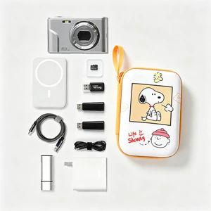 Dễ Thương Snoopy Cáp Sạc Túi Bảo Quản Cáp Hộp Sắp Xếp Điện Thoại Di Động Sạc Tai Nghe Di Động Túi Bảo Quản