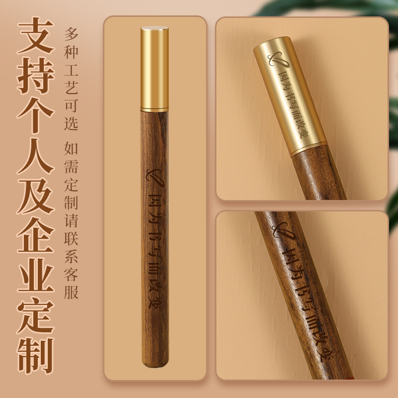 Bút Gel Gỗ Tùy Chỉnh Chữ Ký Bút Bi Bút Đổ Lại Có Thể Khắc Nặng Cảm Giác Gỗ Đàn Hương Văn Phòng Kinh Doanh CK3U