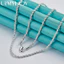 URMYLADY Bạc 925 Đơn Giản 3 Mm Dây Xích 16-30 Inch Vòng Cổ Dành Cho Nam Nữ Thời Trang Tiệc Cưới Trang Sức