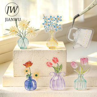 JIANWU Vintage Thủy Tinh Trái Cây Hoa Bánh Phong Cảnh Chất Liệu Cắt Kéo Thêu Sò PET Miếng Dán Sáng Tạo DIY Tạp Chí Văn Phòng Phẩm