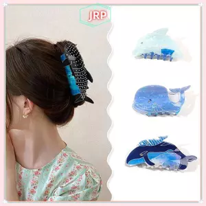 JRP Cá Tính Sáng Tạo Cá Voi Xanh Vuốt Tóc Cho Nữ Bé Gái Hoạt Hình Dễ Thương Đuôi Ngựa Kẹp Tóc Phụ Kiện Tóc Cá Mập Kẹp Quà Tặng JRP